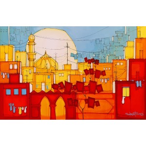 Salman Farooqi, 30 x 48 Inch, Acrylic on Canvas, Cityscape Painting, AC-SF-428